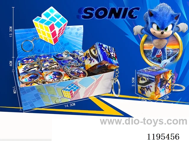 3.5CM Rubik's Cube UV printing Sonic keychain