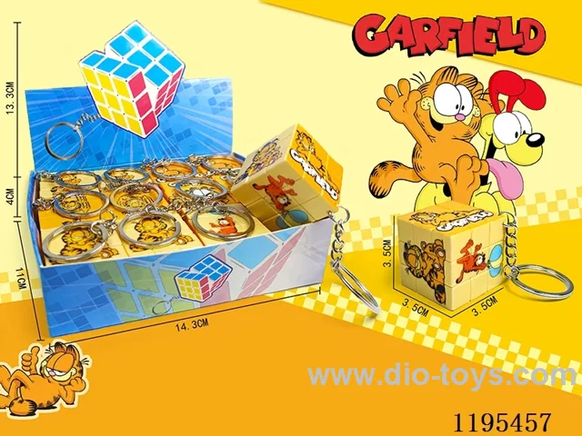 3.5CM Rubik's Cube UV printed Garfield keychain