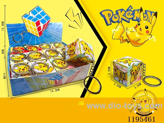 3.5CM Rubik's Cube UV printed Pikachu keychain