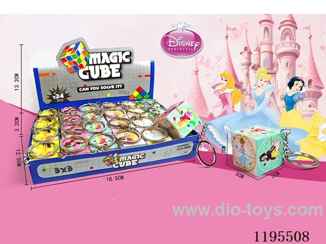 3CM 2nd order Rubik's Cube UV printing Disney Princess with keychain