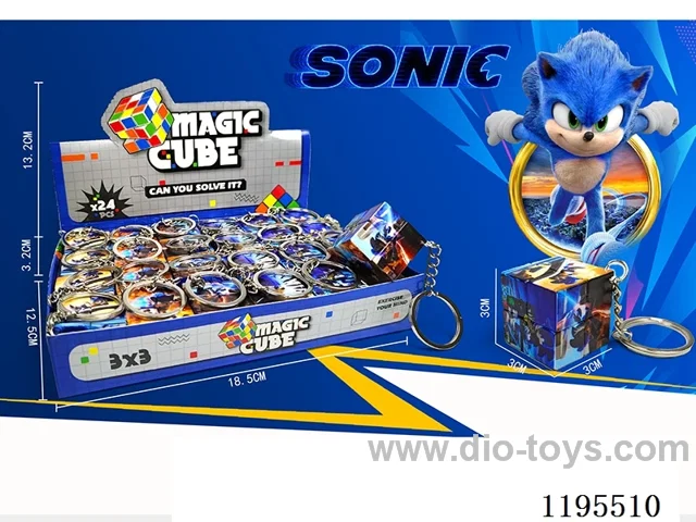 3CM 2nd order Rubik's Cube UV printing Sonic with keychain