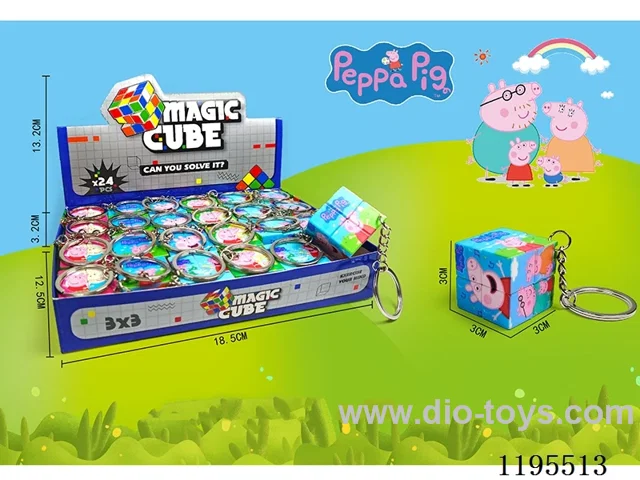 3CM 2nd order Rubik's Cube UV printing Piggy Peach with keychain