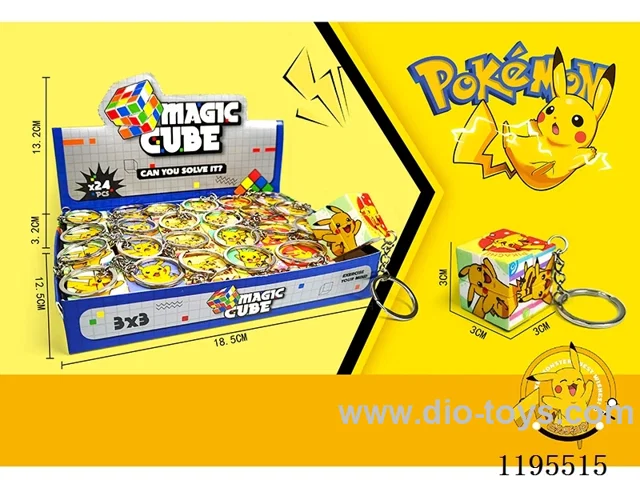3CM 2nd order Rubik's Cube UV printing Pikachu with keychain