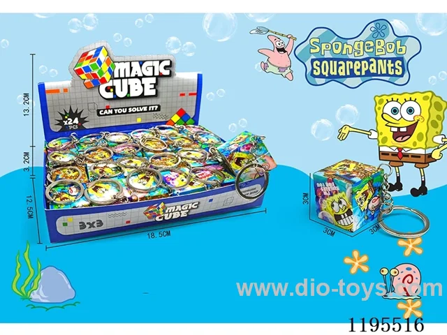 3CM 2nd order Rubik's Cube UV printing SpongeBob SquarePants with keychain