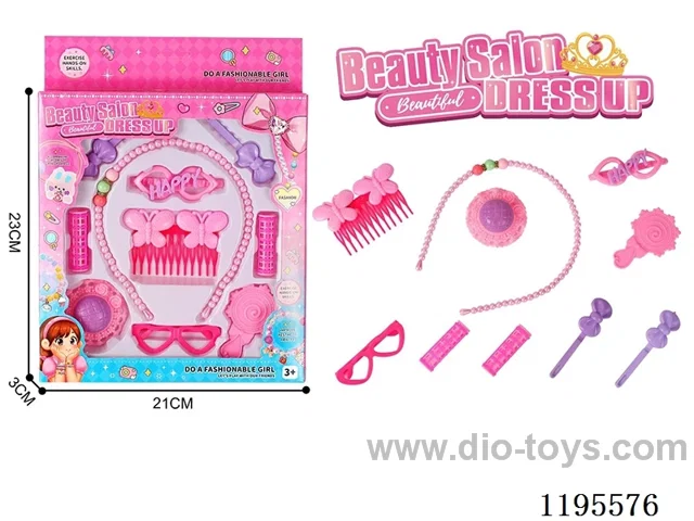 Hair bands with small hair curls, combs, hats, glasses, headdresses