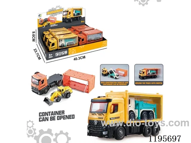 6 Trailer container loading engineering vehicles with display boxes