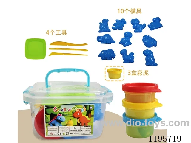 18PCS Dinosaur Clay Set/Color Random