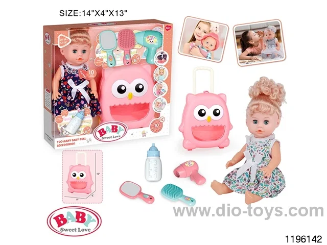 14 inch live eye drinking and peeing doll with IC