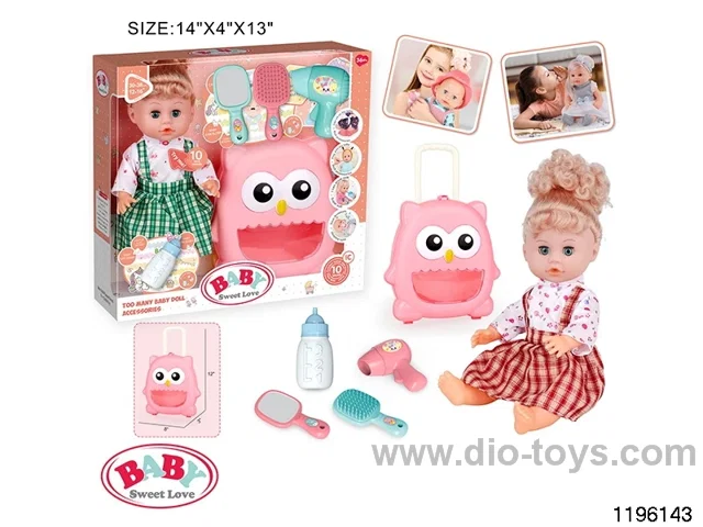 14 inch live eye drinking and peeing doll with IC