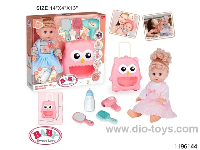 14 inch live eye drinking and peeing doll with IC