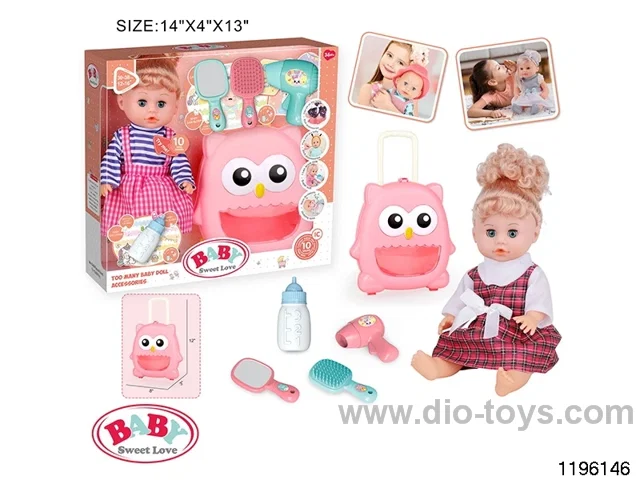 14 inch live eye drinking and peeing doll with IC