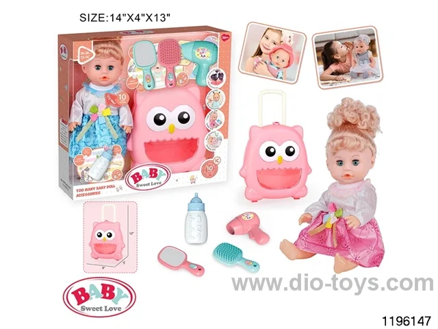 14 inch live eye drinking and peeing doll with IC