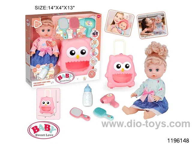 14 inch live eye drinking and peeing doll with IC