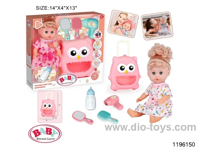14 inch live eye drinking and peeing doll with IC