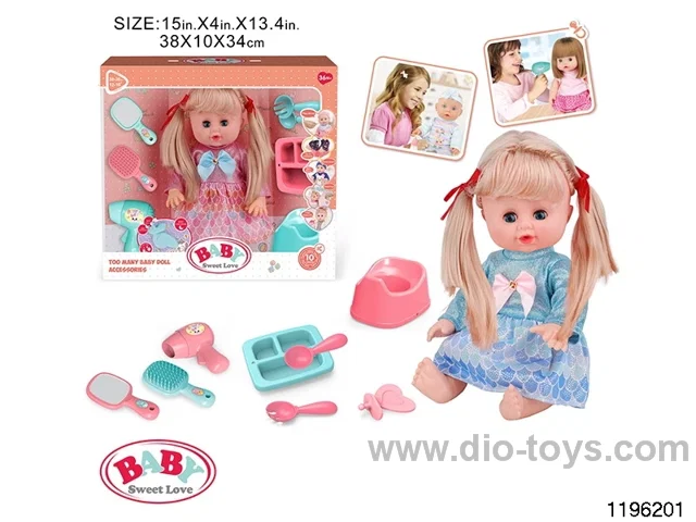 15 inch double ponytail girl child set with IC
