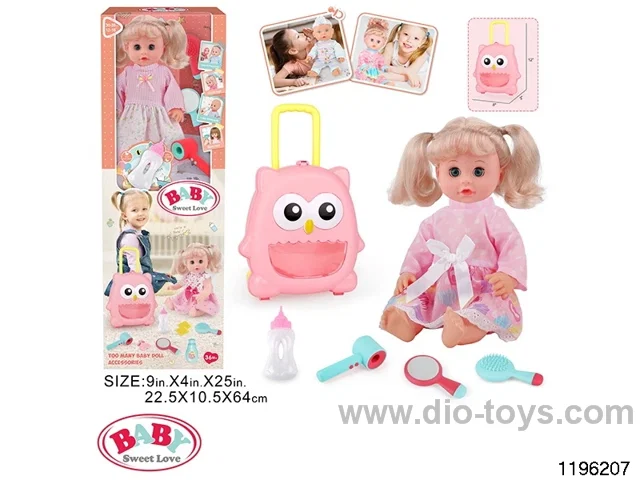 14 inch double ponytail girl child set