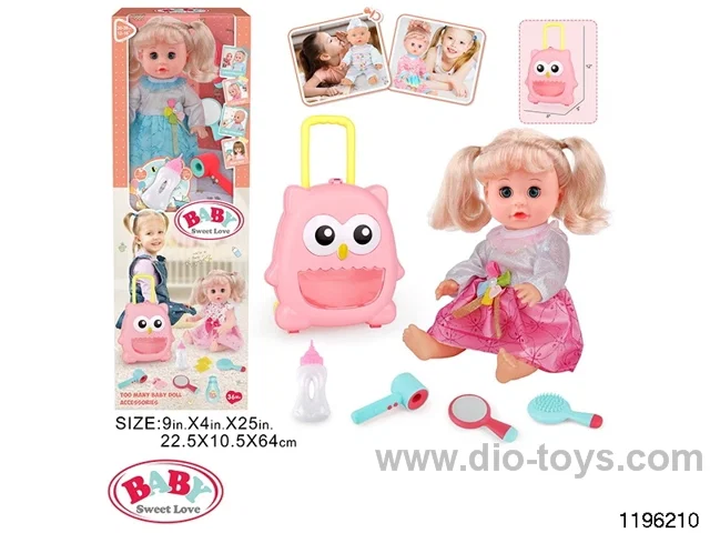 14 inch double ponytail girl child set