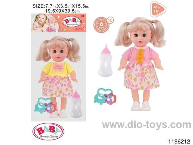14 inch double ponytail girl child set with IC