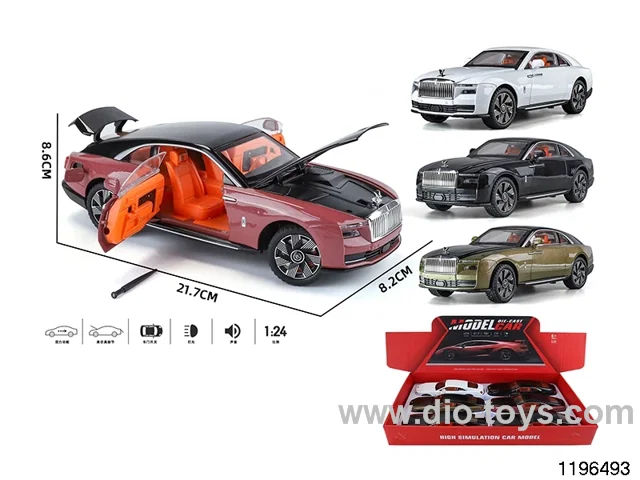 1:24 sound and light alloy pull back car