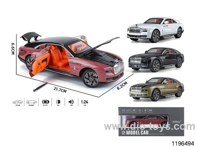 1:24 sound and light alloy pull back car