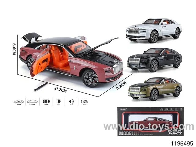 1:24 sound and light alloy pull back car
