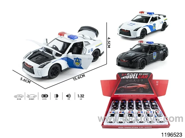 1:32 sound and light alloy pull back car
