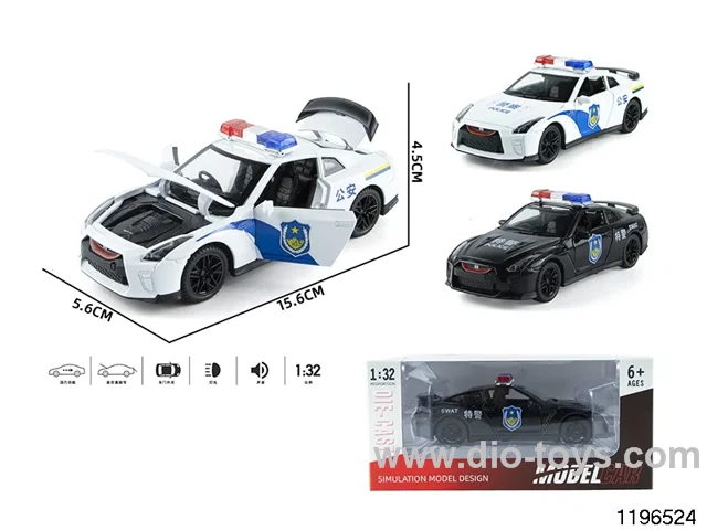 1:32 sound and light alloy pull back car