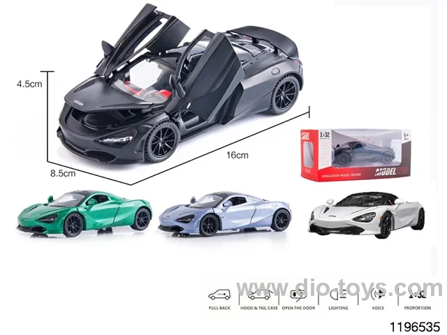 1:32 sound and light alloy pull back car