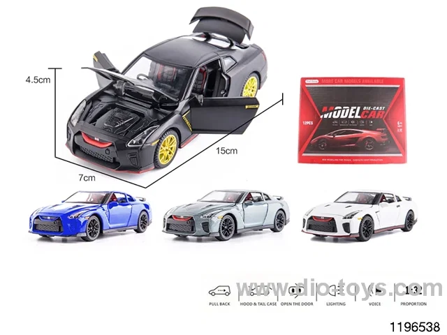 1:32 sound and light alloy pull back car