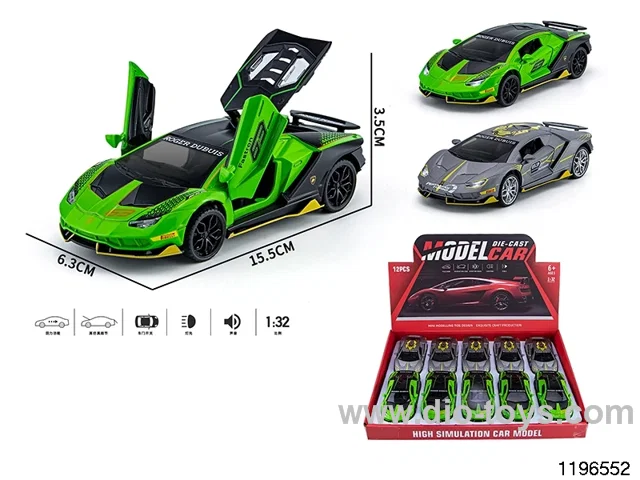 1:32 sound and light alloy pull back car