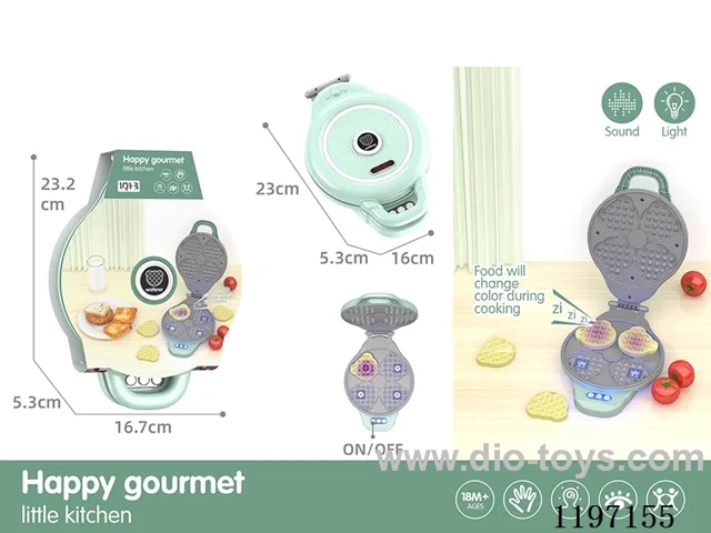 Waffle Maker-Lighting Sound Effects-Food Color Change-3*AA not included