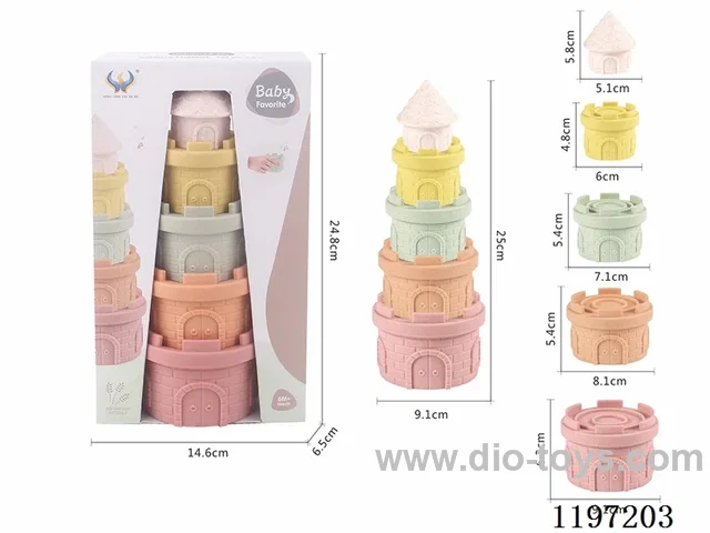 Straw material soft rubber castle toys