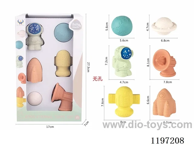 Straw material soft rubber toys space rocket modeling