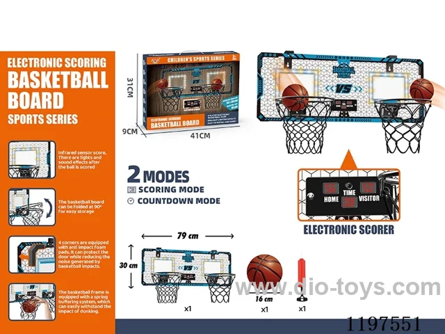 Foldable Double Scoring Basketball Board with Lights