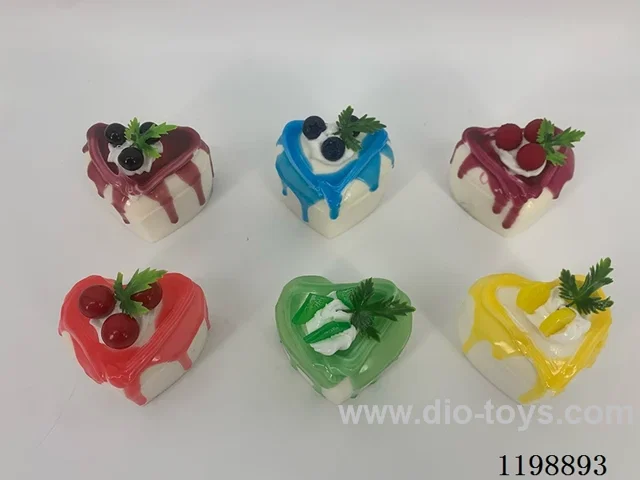 Simulation Heart Shaped Cream Cake Refrigerator Sticker