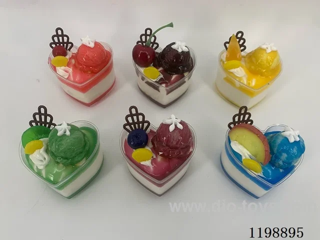 Simulation Heart Shaped Cup Fruit Ice Cream Ice Cream Sticker
