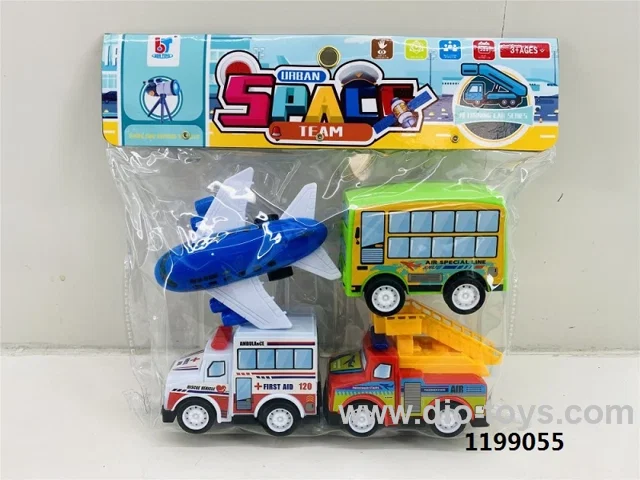 pull back car set in PVC head bag