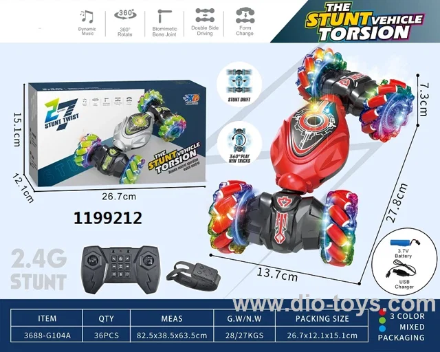 2.4G twist RC stunt car in color box