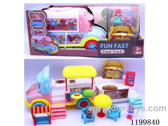 Girl Bear Flip Top Food Cart + 3PCS Food (2 Mixed Pack)