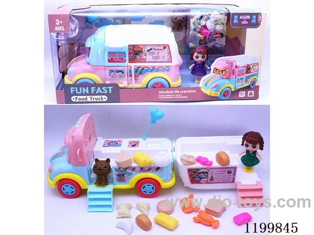 Flip Top Food Truck + 16PCS Food Playgroup Set (2 Mixed)