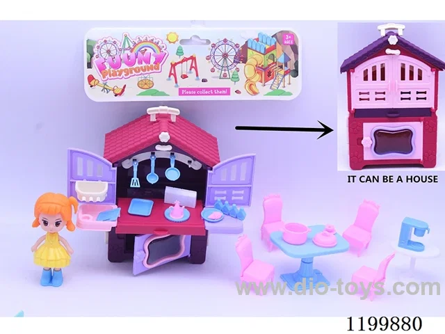 Kitchen Set + Little Girl (2 Girls Mixed)