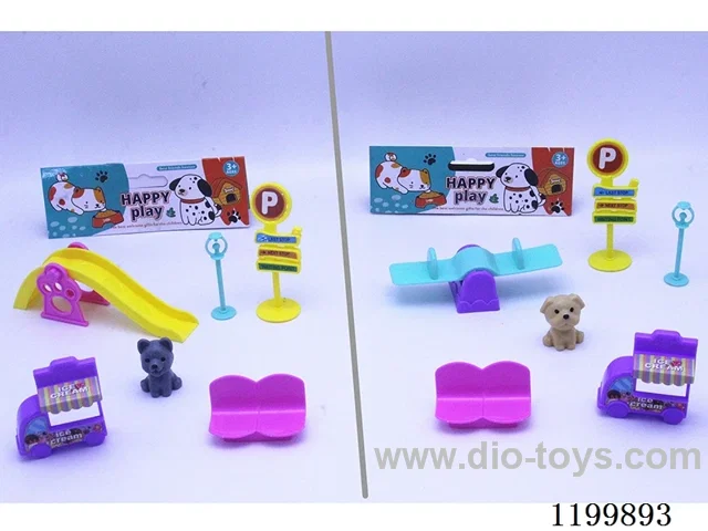 Dog slide/teeter totter scene set (2 models mixed)