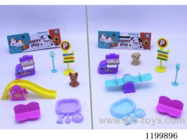 Dog Slide/See-saw Scene Set (2 Mixed Pack)