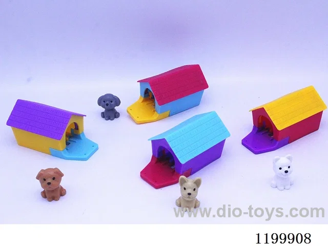 Cute puppy and dog house (4 models dog mixed)