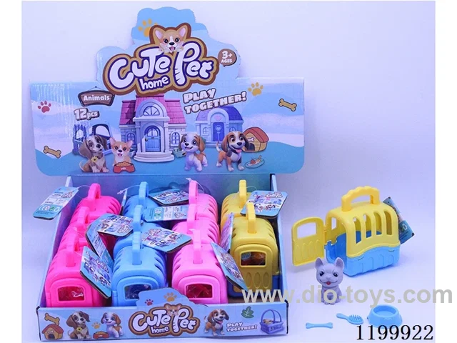 Pet Crate + cute dog accessories (4 colors mixed, 12PCS/Display box)