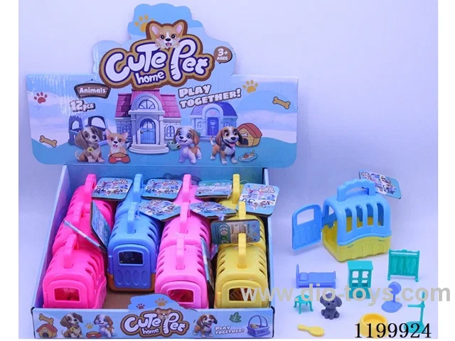 Pet Crate + Puppy Furniture Accessories(4 color mix,12PCS/Display Box)