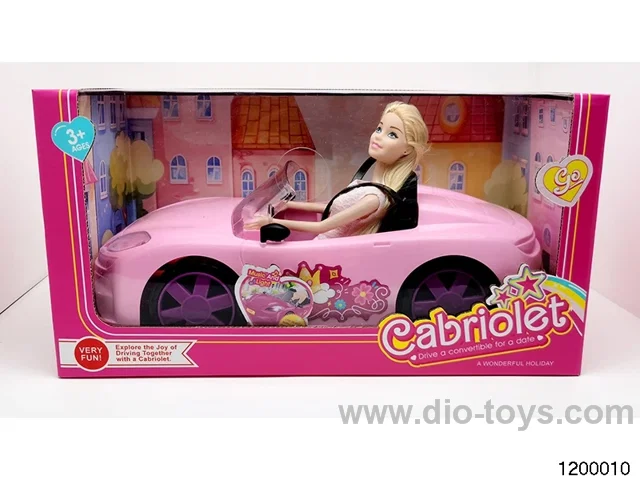 Doll sports car set for one
