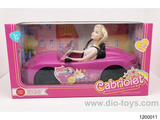 Doll sports car set for one