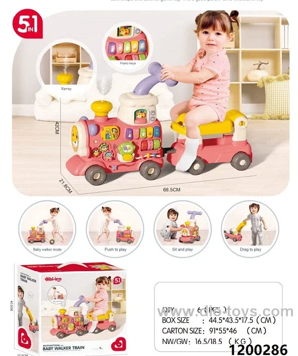 baby walking train(5 in 1) in color box