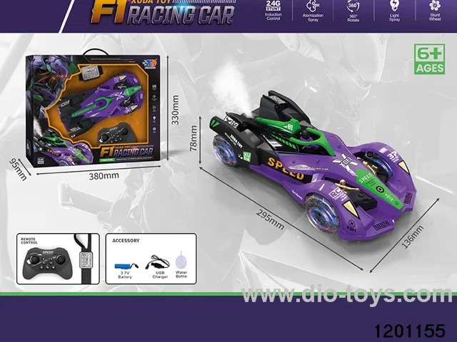 2.4G 12 ch RC Car  with Spray/light/music，include battery